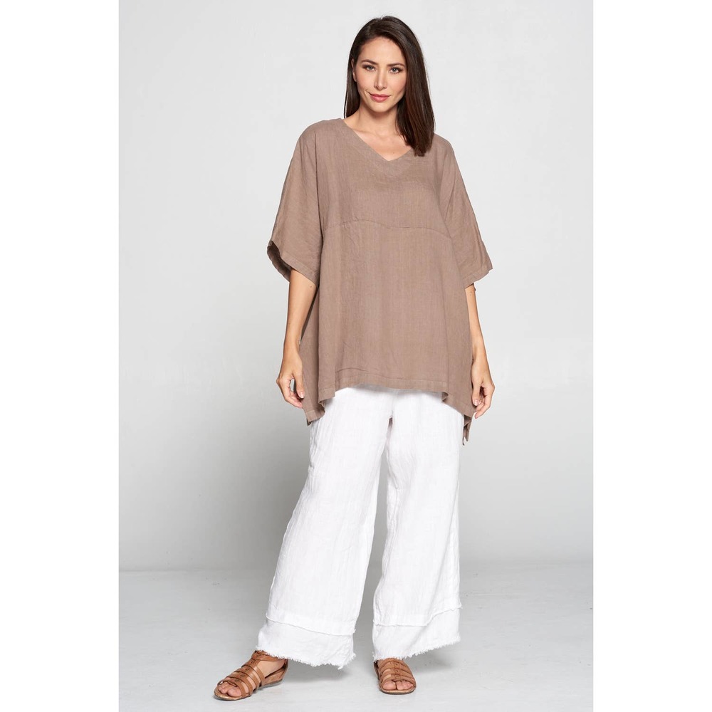 La Fixsun Black Wide Leg Linen Pants Medium